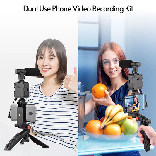 Professional Vlogging Kit with LED Light, Tripod, and Phone Holder - SHOPIZEM