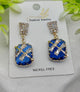 Blue Crystal Drop Earrings