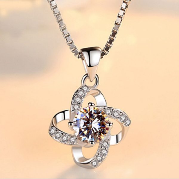 Diamond Steel Necklace For Ladies