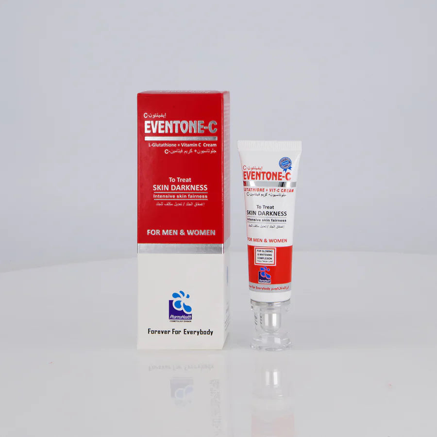 eventone glutathione Reveal your natural glow with Eventone-C Infused with L-Glutathione & Vitamin C, this powerful cream helps safely brighten and even out your skin tone for a radiant, refreshed look Eventone-C L-Glutathione + Vreaitamin C