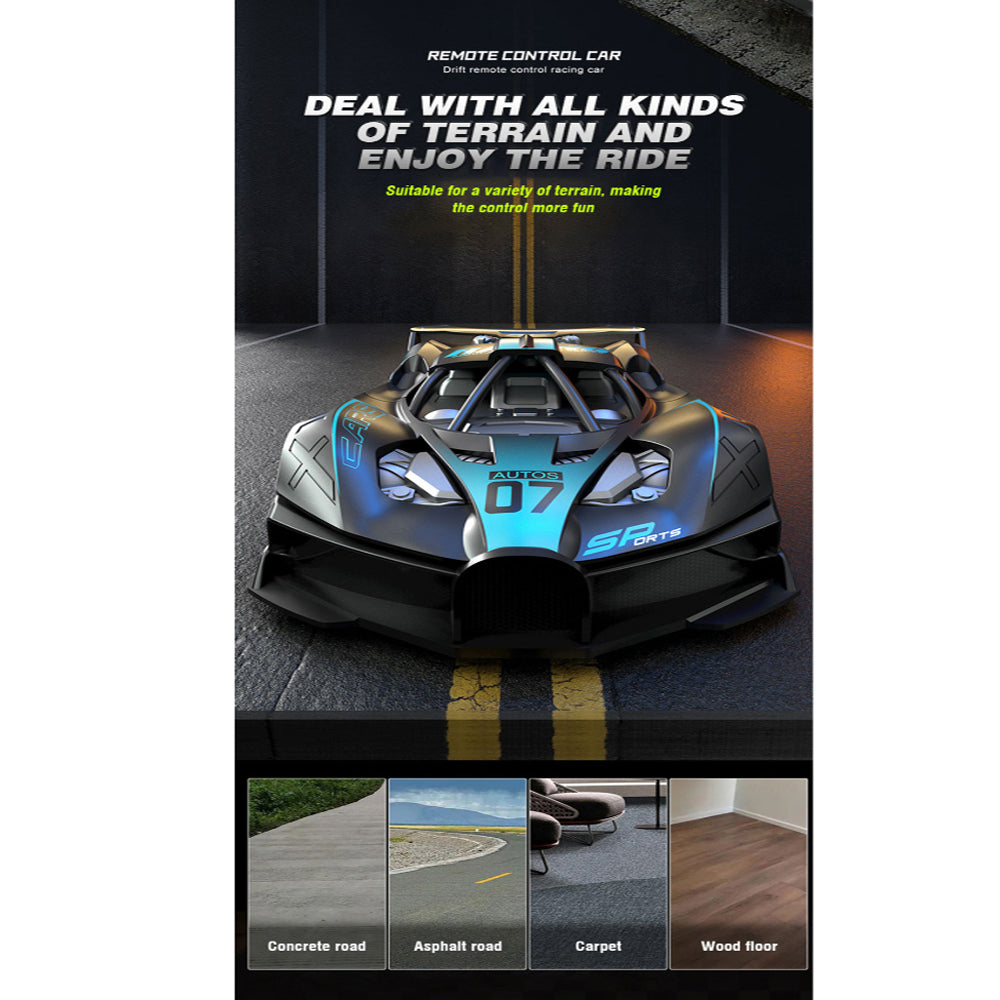 High Speed Rechargeable 1:20 Scale RC Drift Racing Sports Car 4 Channel Turbo Remote Control - SHOPIZEM