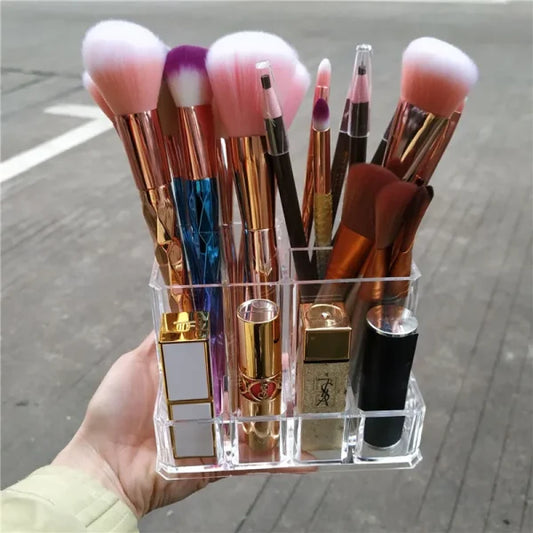 Crystal Clear Acrylic Makeup Brush Organizer - SHOPIZEM
