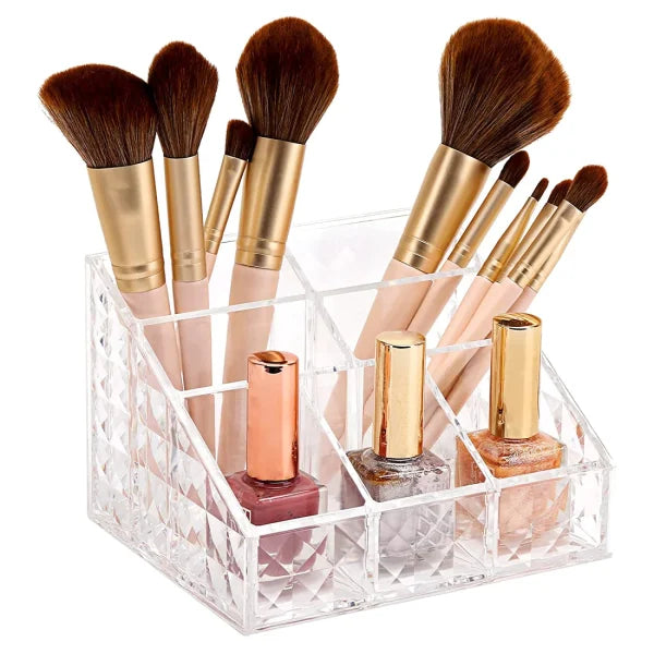 Crystal Clear Acrylic Makeup Brush Organizer - SHOPIZEM