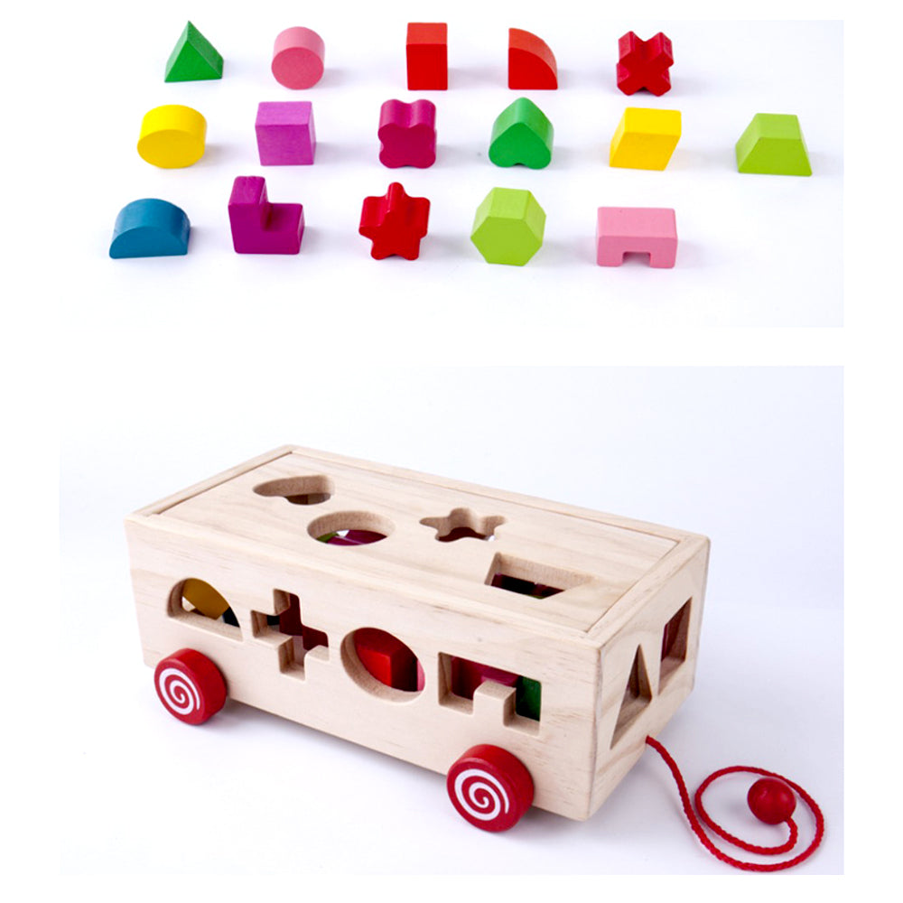 Wooden Shape Sorter Car Toy