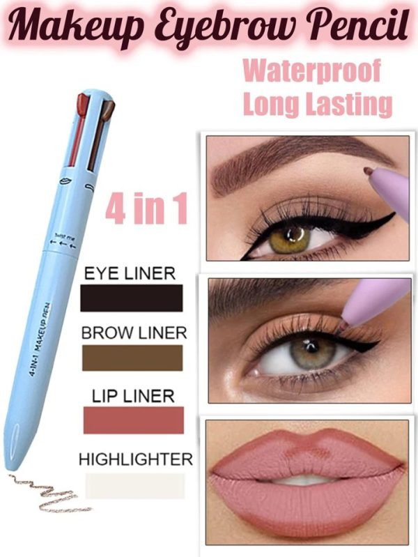 Eyeliner Lipstick Highlighter Brow Liner All In One