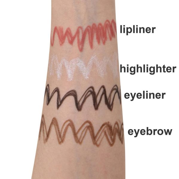 Eyeliner Lipstick Highlighter Brow Liner All In One