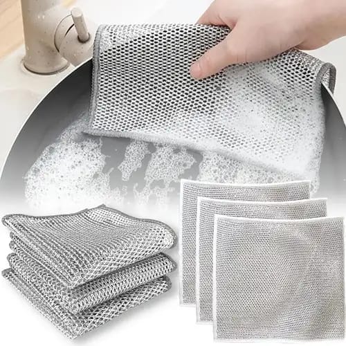 Pack of 4 Wire Dish Cleaning Cloths - SHOPIZEM