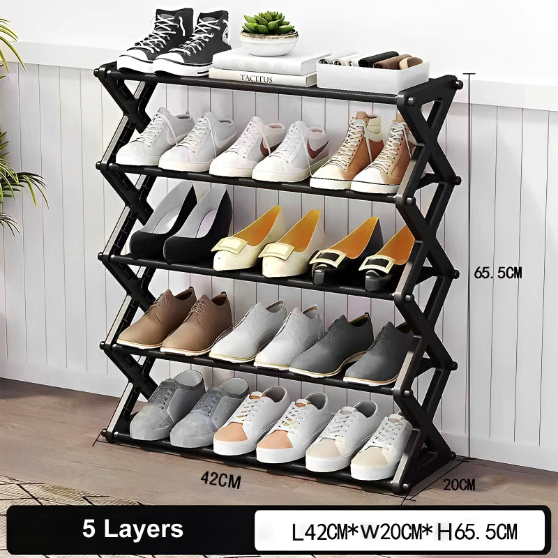 X-Type 5-Layer Foldable Fashion Shoe Organizer Stand - SHOPIZEM