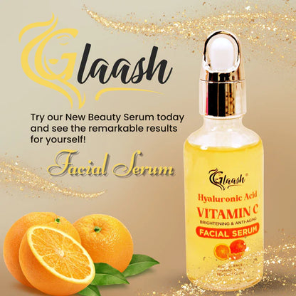 Glaash Hyaluronic Acid Vitamin C Brightening & Anti-aging Facial Serum 50ml - SHOPIZEM