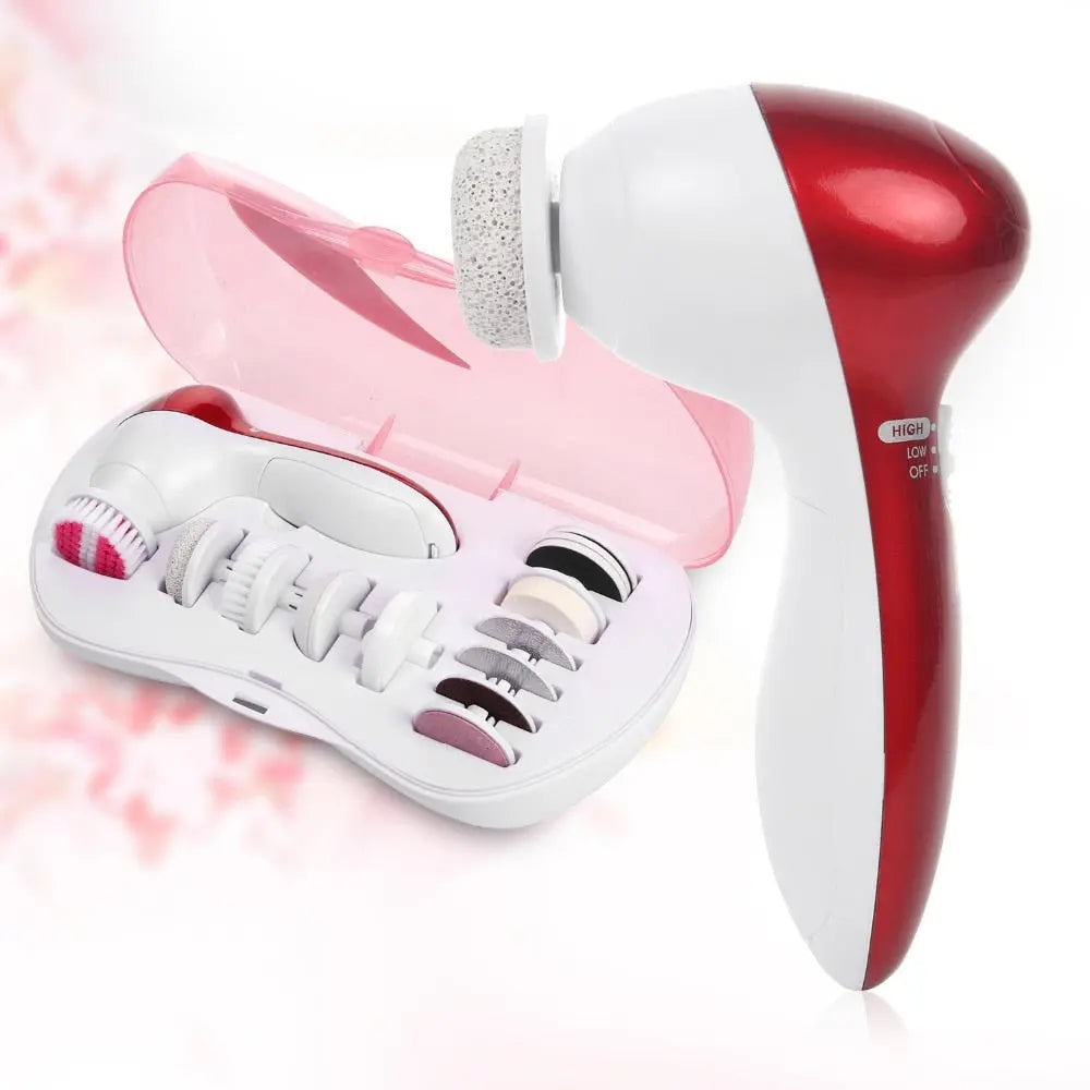 Electric Facial Cleansing Brush with Multiple Attachments and Vibration Massage - SHOPIZEM