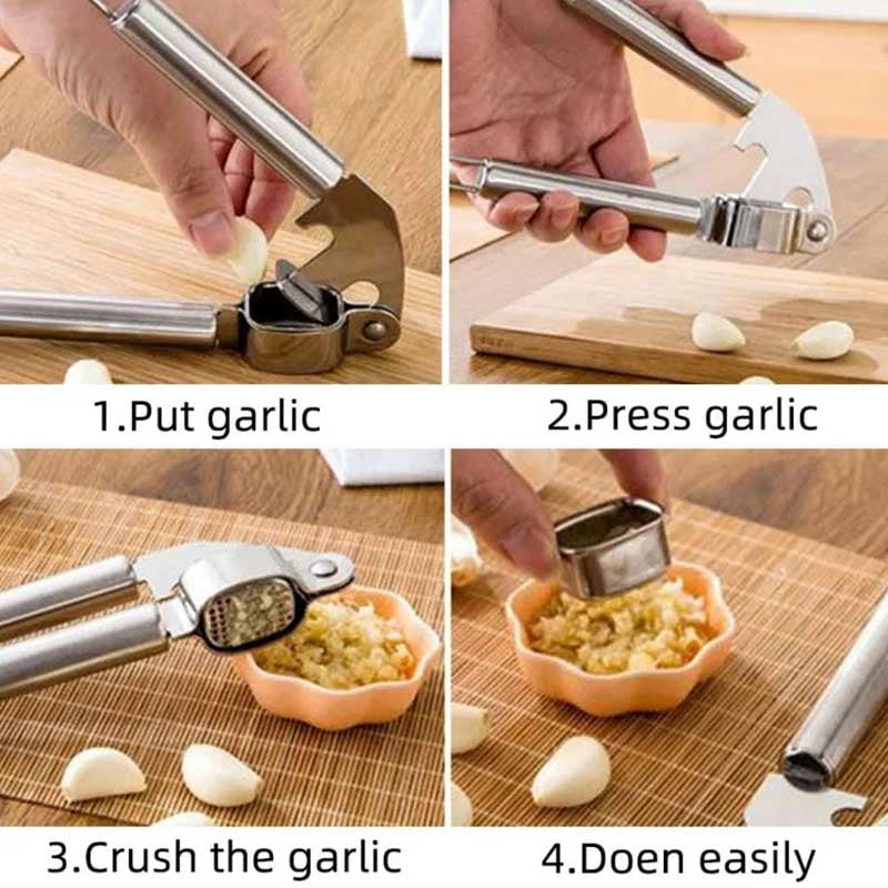 Garlic Mincer: Stainless Steel Manual Press