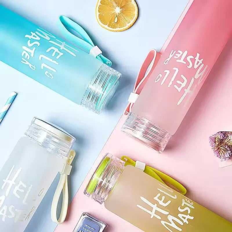 Green Frosted Glass Water Bottle