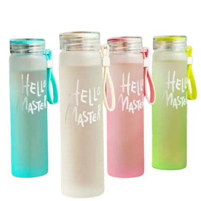 Green Frosted Glass Water Bottle