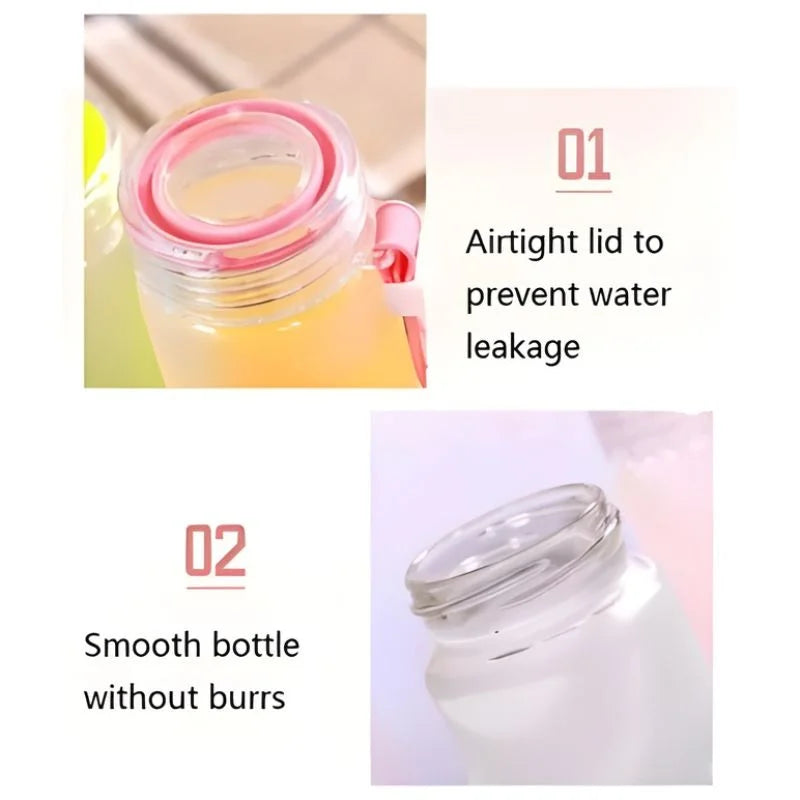 Green Frosted Glass Water Bottle