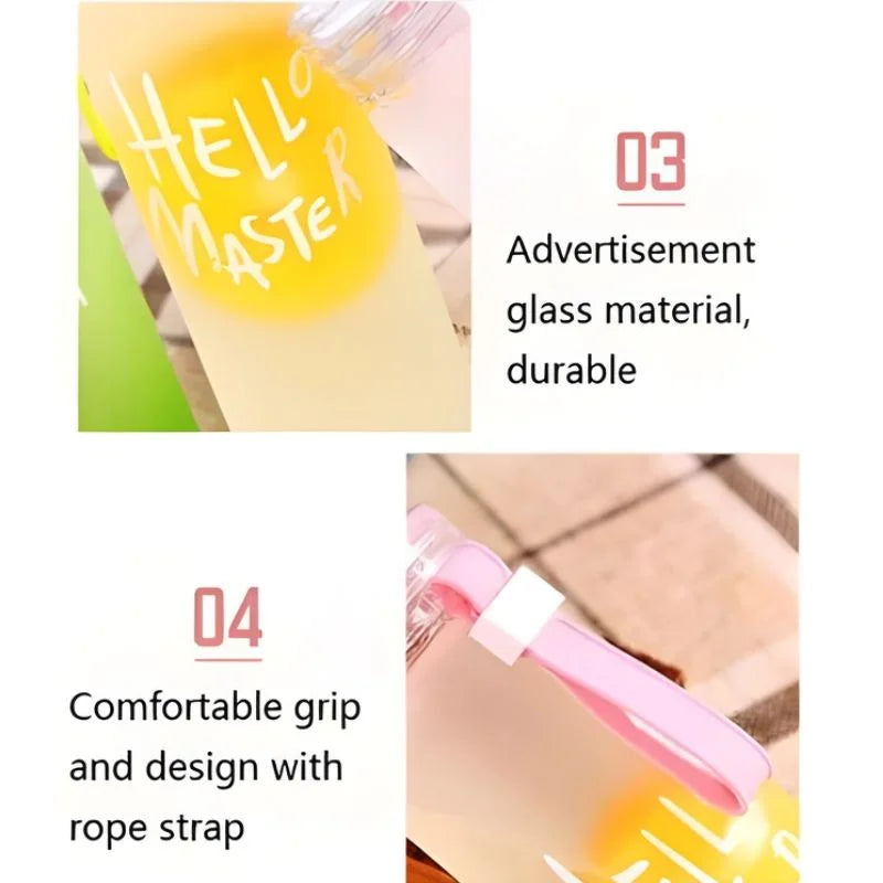 Green Frosted Glass Water Bottle