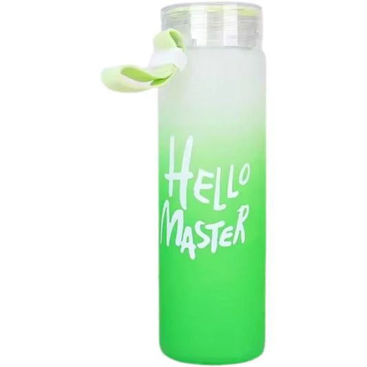 Green Frosted Glass Water Bottle