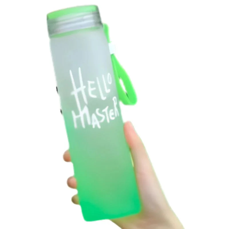 Green Frosted Glass Water Bottle