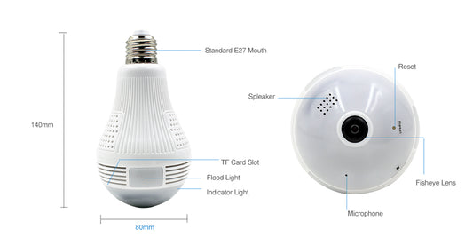 Wireless 360° Night Vision Bulb Security Camera - SHOPIZEM