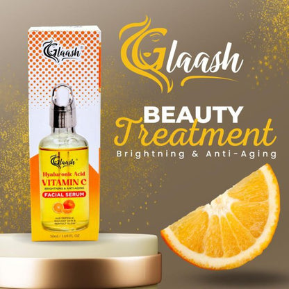 Glaash Hyaluronic Acid Vitamin C Brightening & Anti-aging Facial Serum 50ml - SHOPIZEM