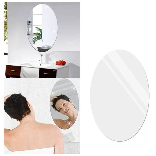 Oval Acrylic Mirror Wall Stickers - SHOPIZEM